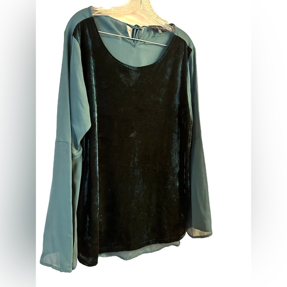 Fred David Top Sheer Bell Sleeves with Soft Plush Front Size L 12/14 - Picture 5 of 13